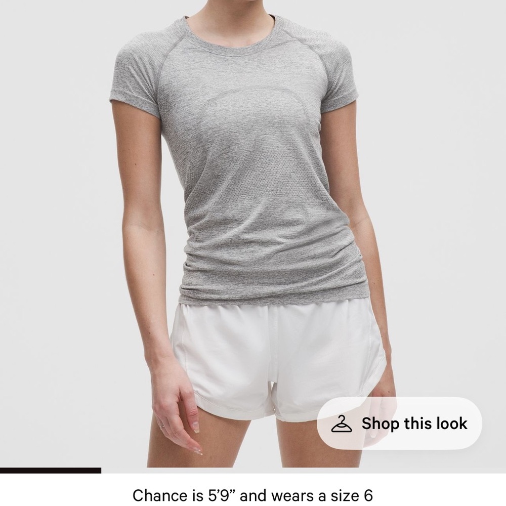 Dark Gray Lululemon Swifttly Tech Short- Sleeve
